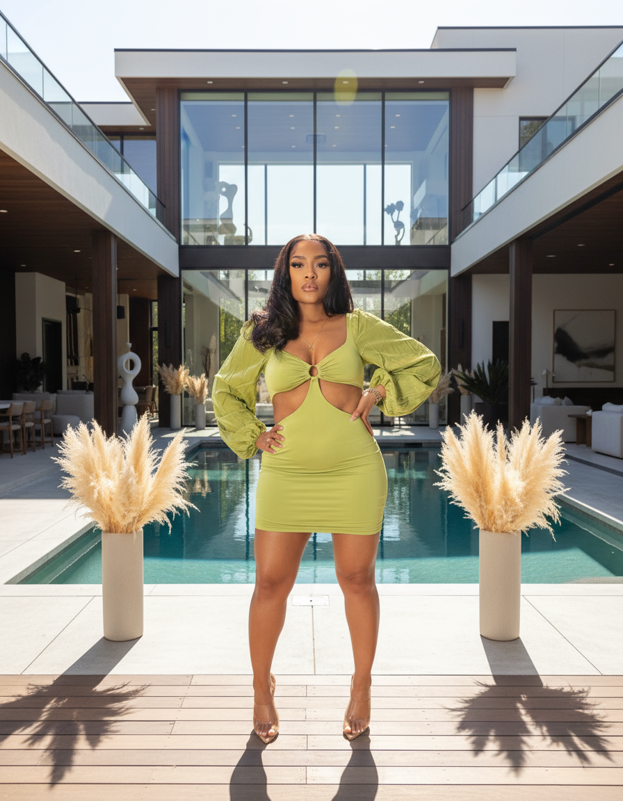 Kamealiia Lime Mini Dress