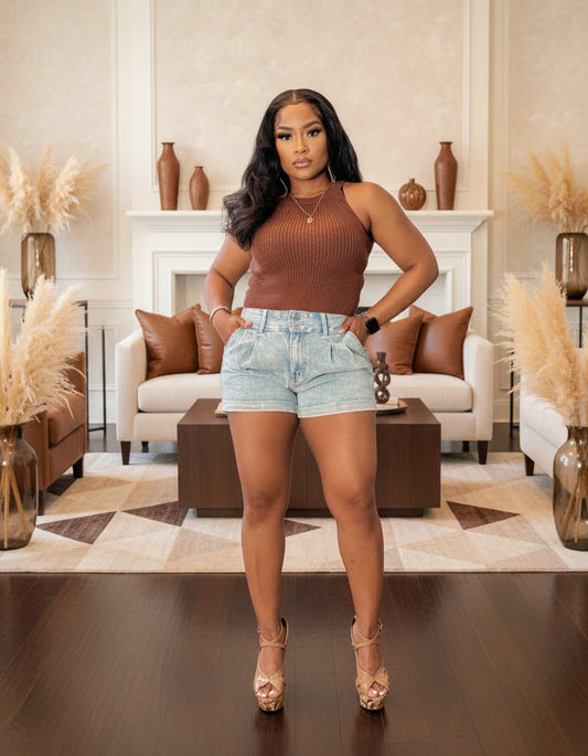 Kapri Brown Knit Top