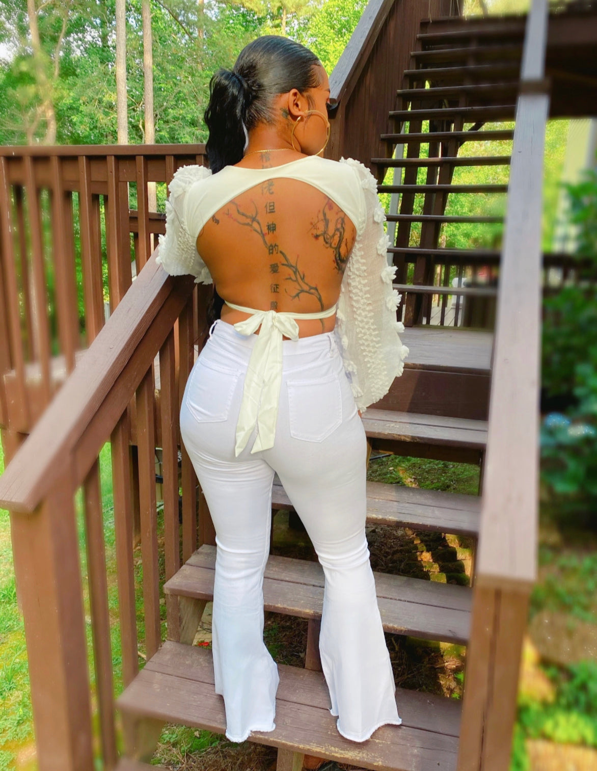 White Flare Pants