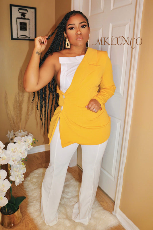 Diorra Mustard Half Suit Top PREORDER